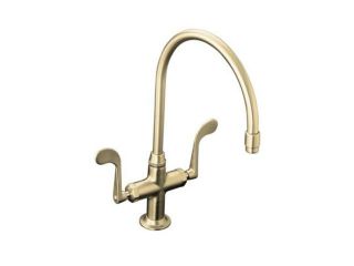 KOHLER K 8762 BN Essex Two handle Sink Faucet with Wristblade Handles Brushed Nickel  Kitchen Faucet