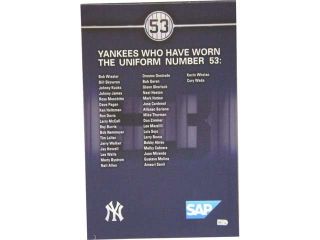 New York Yankees Number Player History Sign From Yankee Stadium (#53) (EK399858)