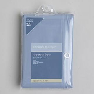 Essential Home Five Gauge PEVA Shower Curtain Liner Slate Blue   Home