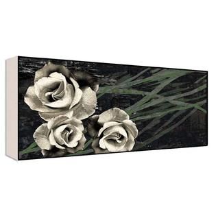 Green Leaf Art Romantic Roses I Wood Art   Home   Home Decor   Wall