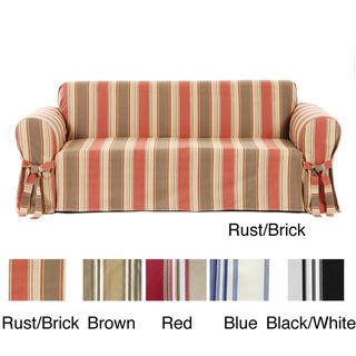 Classic Stripe Cotton Loveseat Slipcover  ™ Shopping   Big