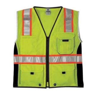 ML KISHIGO 1513 3X Safety Vest, Black Panels, Lime, 3X
