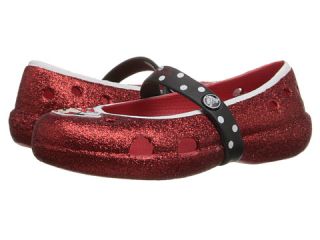 Crocs Kids Kelley Minnie Glitter Flat PS (Toddler/Little Kid) Red