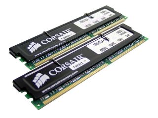 CORSAIR XMS 2GB (2 x 1GB) 184 Pin DDR SDRAM DDR 400 (PC 3200) Dual Channel Kit Desktop Memory Model TWINX2048 3200
