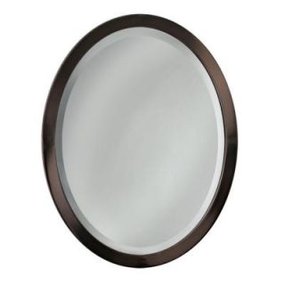 Deco Mirror 23 in. W x 29 in. H Metal Framed Single Oval Mirror in Oil Rubbed Bronze 6284