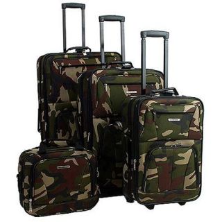 Rockland Luggage Journey 4 Piece Expandable Luggage Set, Camouflage