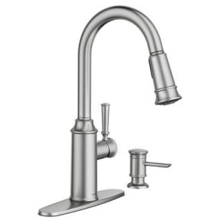 MOEN Glenshire Single Handle Pull Down Sprayer Kitchen Faucet with Reflex in Spot Resist Stainless 87731SRS