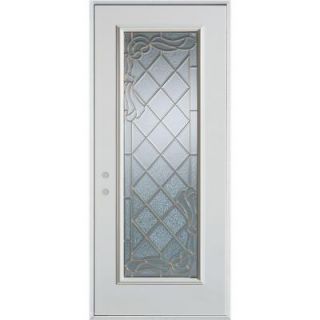 Stanley Doors 36 in. x 80 in. Art Deco Full Lite Prefinished White Steel Prehung Front Door 1320P P 36 R Z