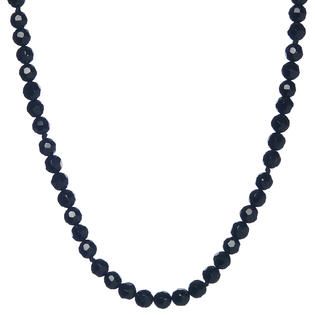 Lita  Sterling Silver Faceted Black Onyx Bead Necklace 24