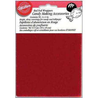 Wilton 4"x4" Foil Candy Wrappers, Red 50 ct. 1904 1198