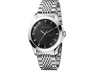 Gucci YA126402 Stainless Steel Bracelet Black Dial Men's Watch