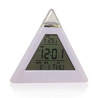 Creative Motion Triangle Color Changing Digital Alarm Clock   Home