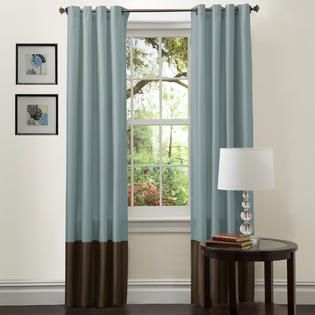 Lush Décor Prima Blue/Chocolate Window Curtains (Pair) 54 x 84