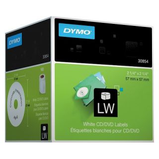 DYMO® CD/DVD Labels, 2 1/4in dia, White, 160/Box