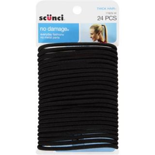 scunci No Damage Thick Hair Ponytail Holders, 24 count