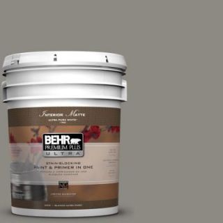 BEHR Premium Plus Ultra 5 gal. #BXC 55 Concrete Sidewalk Matte Interior Paint 175405