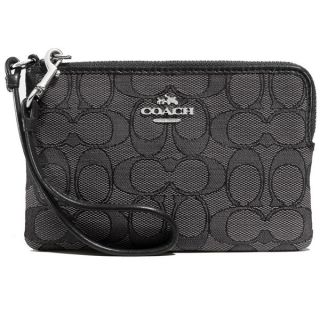 Coach Corner Zip Wristlet in Signature Fabric   17837799  