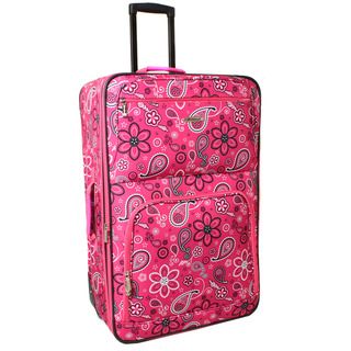 Rockland Deluxe Pink Bandana 28 inch Expandable Rolling Upright