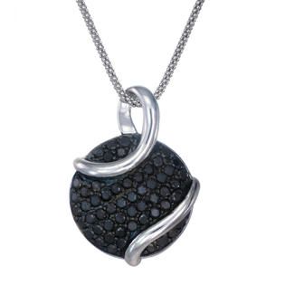 Vir Jewels Sterling Silver 0.8 cttw Black Diamond Pendant with 18