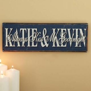 Personalized "Always Kiss Me Goodnight" Canvas Wall D&#233;cor
