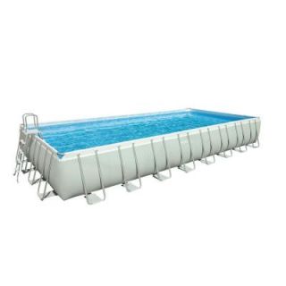 Intex 32 ft. x 16 ft. x 52 in. Rectangular Ultra Frame Pool Set with Sand and Saltwater Combo Filter 28373EG