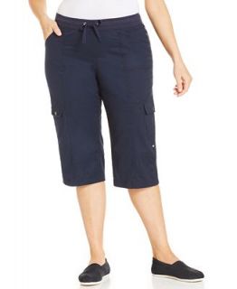 Style & Co. Sport Plus Size Roll Tab Cargo Capri Pants   Pants   Plus