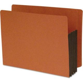 S J Paper Expansion File Pockets, Straight Cut, Redrope, Red, 10/Box