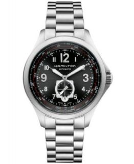 Hamilton Watch, Mens Swiss Automatic Thinomatic Black Leather Strap