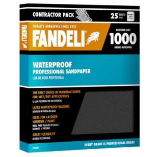 Fandeli 9 in. x 11 in. 1000 Grit Microfine Silicon Carbide Waterproof Sandpaper (25 Pack) 36005