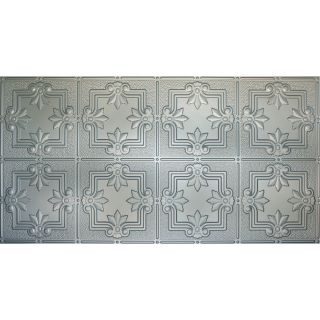 Dimensions Nickel Faux Tin Surface Mount Ceiling Tile (Common 48 in x 24 in; Actual 48.5 in x 24.5 in)