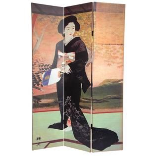 Oriental Furniture 6 ft. Tall Double Sided Japanese Ladies Canvas Room