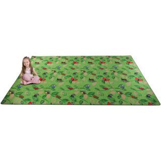Carpets for Kids Printed Peaceful Tropical Night Blue Area Rug