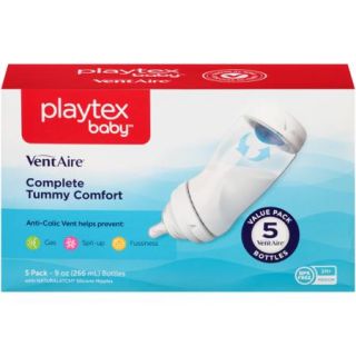 Playtex VentAire 9 oz Wide Baby Bottle, 5 Pack, BPA Free