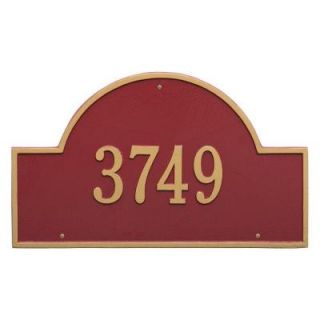 Whitehall Products Arch Marker Estate Red/Gold Wall 1 Line Address Plaque 1001RG