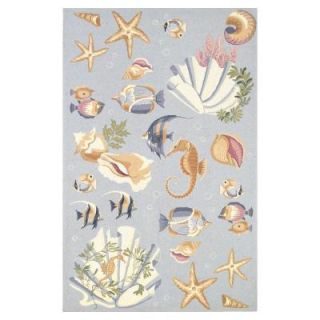Kas Rugs Sea Life Blue 3 ft. 6 in. x 5 ft. 6 in. Area Rug COL180536X56