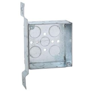 Raco 4 in. Square Box, Welded, 2 1/8 in. Deep with 1/2 & 3/4 in. KO's and FM Bracket (25 Pack) 236