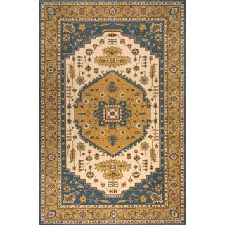 Persian Garden Teal Blue/Ivory Area Rug