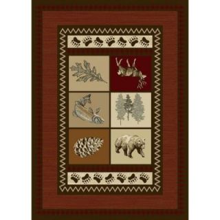 Smokey Mountain Red 9 ft. 2 in. x 11 ft. 11 in. Area Rug 551193192803653