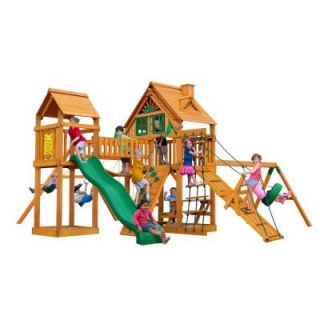 Gorilla Playsets Pioneer Peak Treehouse Swing Set with Amber Posts 01 0055 AP