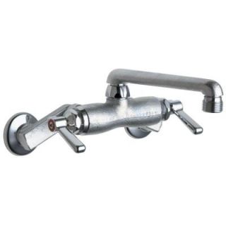 Chicago Faucets 2 Handle Service Sink Faucet in Chrome with 6 in. S Type Swing Spout 737 RCF