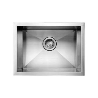 Whitehaus Collection Noah's Collection Undermount Brushed Stainless Steel 20 in. Single Bowl Kitchen Sink WHNCM2015 BSS