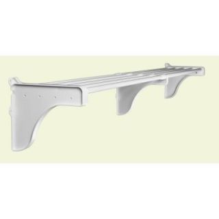 EZ Shelf 28 in.   48 in. Expandable Shelf in White with 2 End Brackets EZS SW48 1 2