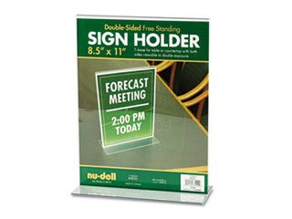Nu Dell 38020 Acrylic Sign Holder, 8 1/2 x 11, Clear