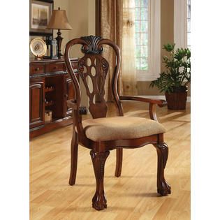 Furniture of America Walters Lane Cherry Dining Arm Chair (Set of 2