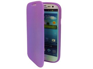 Simply Color Semi soft TPU Case Flip Cover for Samsung Galaxy S3   Light Purple