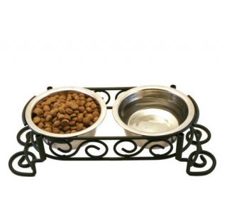 Scrollwork Double Diner 1 pint Dog Dish —