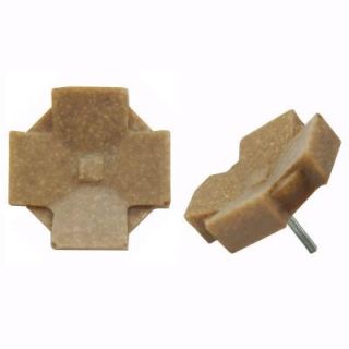 Merola Tile Contempo Clove Noce Travertine 1 1/5 in. x 1 1/5 in. Mosaic Medallion Pin Insert Wall Tile (4 Pack ) WGMPCLNT