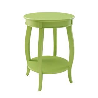 Powell Lime Round Table with shelf   Home   Furniture   Accent