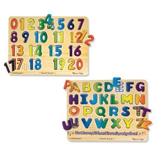 Melissa & Doug Numbers & Alphabet Sound Puzzle Bundle
