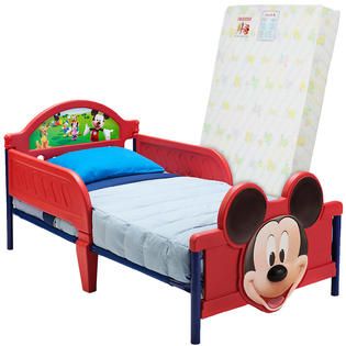 Disney Mickey Mouse Toddler Bed, Mattress Bundle